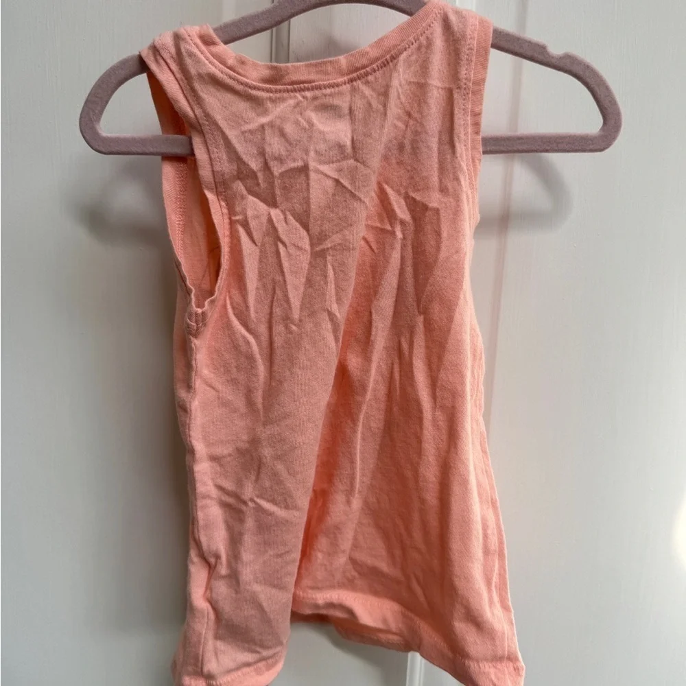 Old Navy 2T Girls Pink/Orange Floral Love Tank Top Shirt Blouse